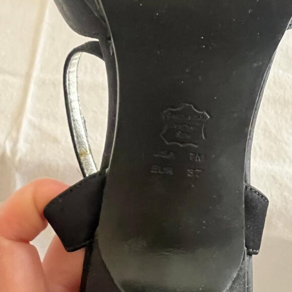 Nina Black Satin Dress Heels with Bling (Size 7N) - Picture 5 of 5